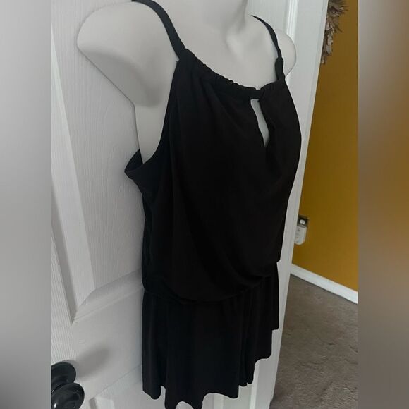 🆕 Aqua Green™ ~ Women's Size M~ Black ~1 Pc. Swimsuit w/Pockets romper - Picture 3 of 6